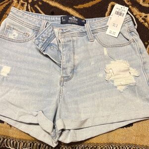 Hollister Light Blue Ripped Jean Shorts